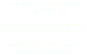 New & original content coming for 2018. Come back right here in January to check for new material often, and like/subscribe to social media pages below!